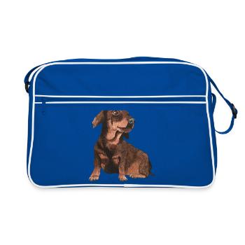 Teckel Lapin Teckel Fourrure Nez Teckel à poil court - Sac Retro - bleu/blanc - Devant
