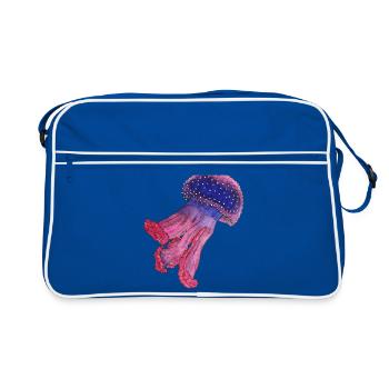 Méduse Viva Magenta Sous-marin AnimalRécif - Sac Retro - bleu/blanc - Devant