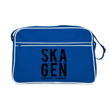 Skagen, Denmark, North Sea, Ostee, North Jutland - Retro Bag - blue/white - Front
