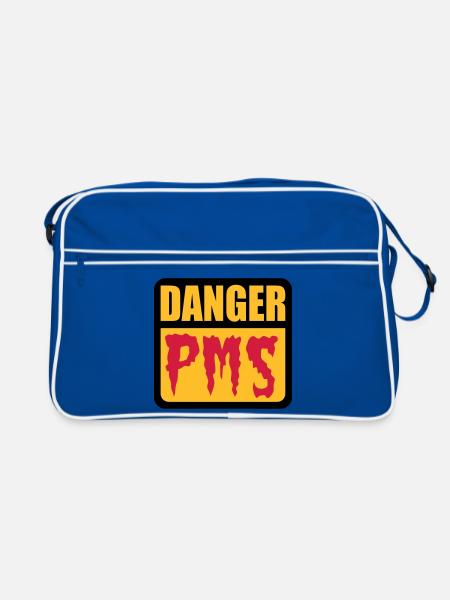 Danger PMS - Retro Tasche - Blau/Weiß - Vorne