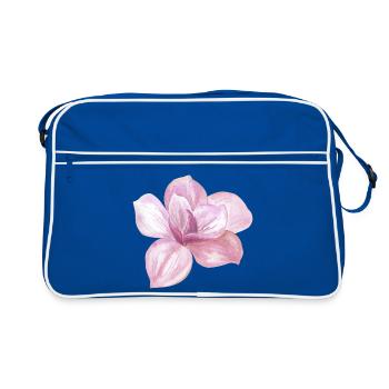 Blume - Retro Tasche - Blau/Weiß - Vorne