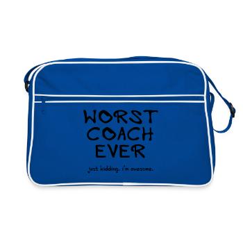 pire entraîneur de tous les temps - grand entraîneur, grand entraîneur - Sac Retro - bleu/blanc - Devant