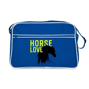 Reiten pferd horse love reitverein Pferdespruch mä - Sac Retro - bleu/blanc - Devant