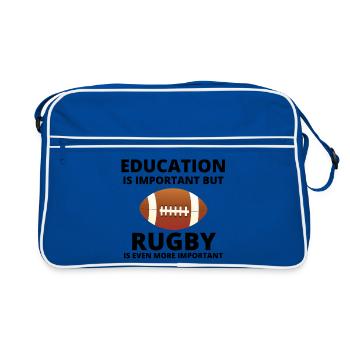 rugby, rugby sport, rugby humor - Retro Bag - blue/white - Front