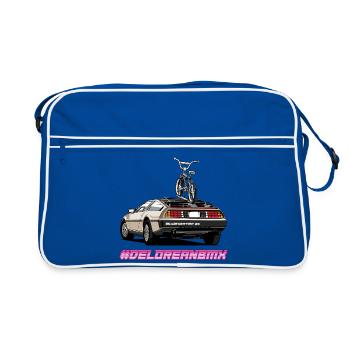 Delorean 80s Oldschool BMX Car mit Tour - Retro Tasche - Blau/Weiß - Vorne