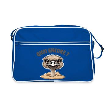 quoi encore, autruche, ne pas déranger - Sac Retro - bleu/blanc - Devant