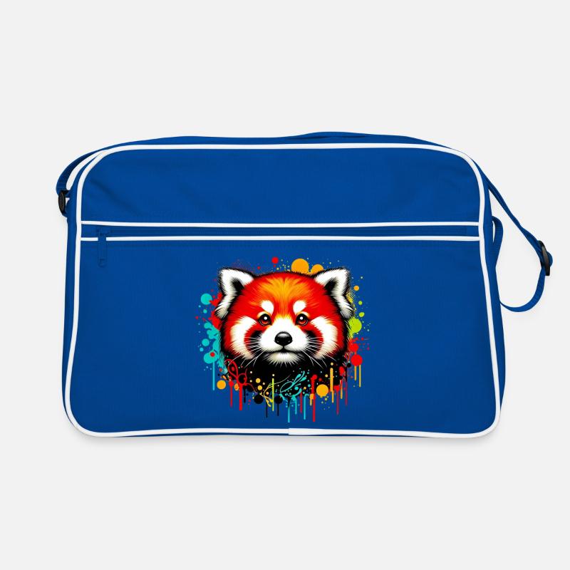 Red panda - Retro Bag - blue/white