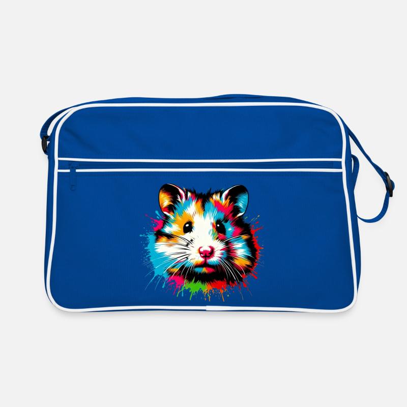 Hamster - Retro Tasche - Blau/Weiß