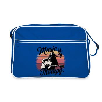 Music is My Therapy clef les amateurs de musique et - Sac Retro - bleu/blanc - Devant