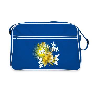 Fleurs printanières jaunes au printemps comme motif - Sac Retro - bleu/blanc - Devant