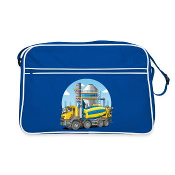 Concrete mixer in concrete plant - Retro Bag - blue/white - Front