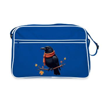 Corbeau d’Automne en Écharpe - Sac Retro - bleu/blanc - Devant