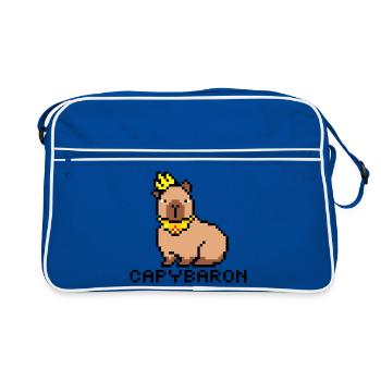 capybaron pixelart - Retro Bag - blue/white - Front