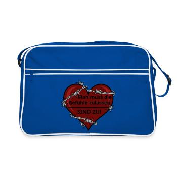 Cœur sarcastique avec fil barbelé - Sac Retro - bleu/blanc - Devant