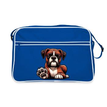 Boxer Boxer Porte-boxeurs Boxer Chien Boxer Propriétaire de boxer Fan boxer - Sac Retro - bleu/blanc - Devant