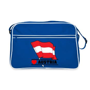 Austria Flag with Heart - Retro Bag - blue/white - Front