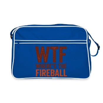 WTF Where's The Fireball Humor Saying - Retro Bag - blue/white - Front
