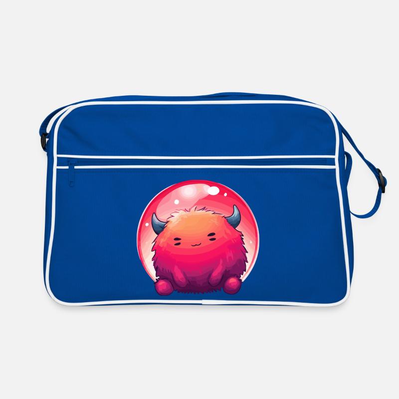 Fluffy Monster Face Gradient Retro Bag