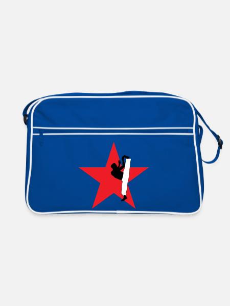 Capoeira – Kampf – Tanz - Retro Tasche - Blau/Weiß - Vorne