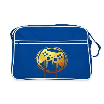 Joueur d’or du jeu - Sac Retro - bleu/blanc - Devant