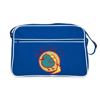 Kiwis können 2 fliegen - Retro Tasche - Blau/Weiß - Vorne