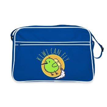 Les Kiwis peuvent voler - Sac Retro - bleu/blanc - Devant