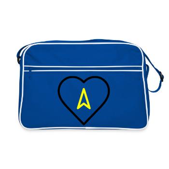 Cœur avec direction de flèche - Sac Retro - bleu/blanc - Devant