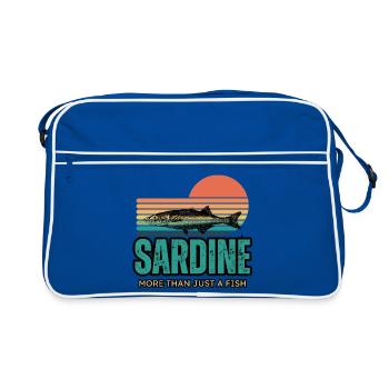 retro sardine - sardines funny - Retro Bag - blue/white - Front
