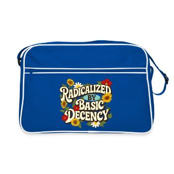 Radicalized Basic Decency Empathy Social Justice - Retro Bag - blue/white - Front