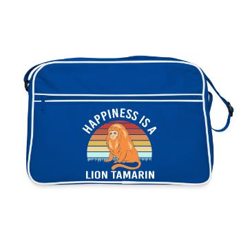Tamarin Monkey - Retro Bag - blue/white - Front