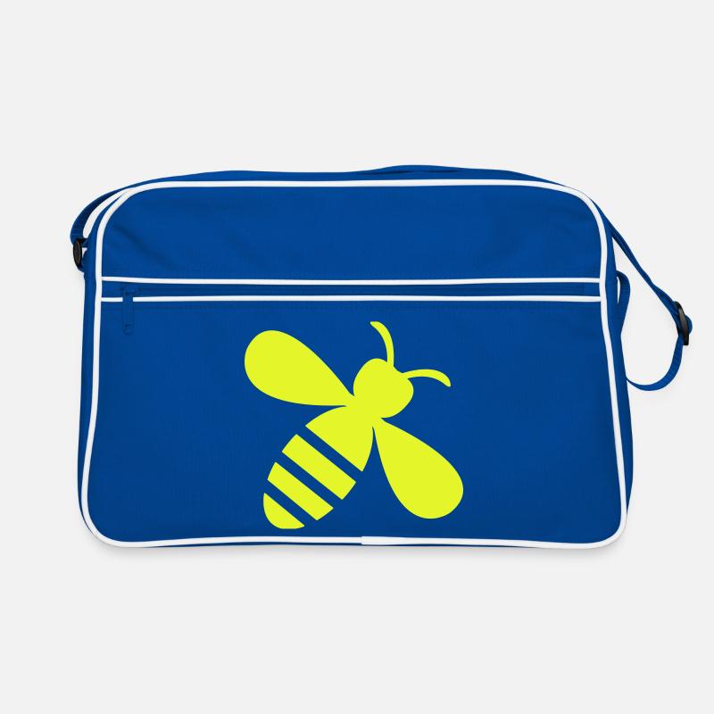 Neonbiene Gelb auf Schwarz Retro Tasche