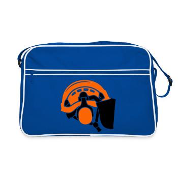 Forestry helmet, tree care, forest workers, lumberjacks - Retro Bag - blue/white - Front