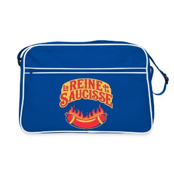 Reine de la Saucisse en Flammes - Sac Retro - bleu/blanc - Devant