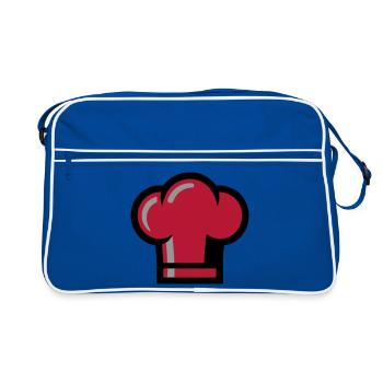 Chapeau de chef Chef Restaurant Gastro Cuisine - Sac Retro - bleu/blanc - Devant