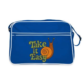 Take It Easy Snail Retro Tee - Retro Bag - blue/white - Front