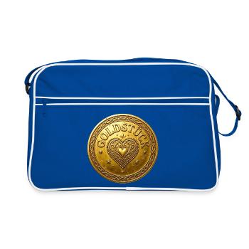Golden Masterpiece Typography Goldstück german  - Retro Bag - blue/white - Front