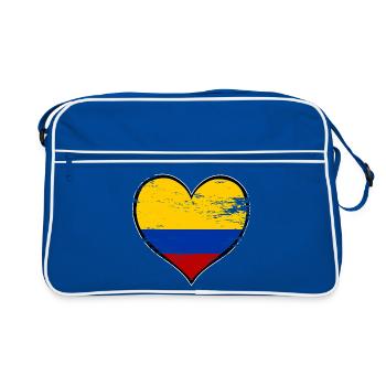 Drapeau du cœur de la Colombie utilisé - Sac Retro - bleu/blanc - Devant