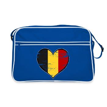 Drapeau du cœur de la Belgique utilisé - Sac Retro - bleu/blanc - Devant