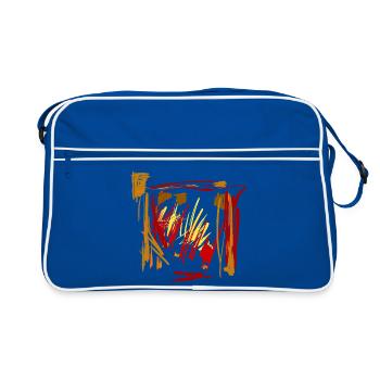 Abstrakter Hintergrund -  - Retro Tasche - Blau/Weiß - Vorne