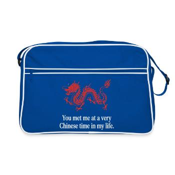 Du hast mich in einer sehr chinesischen Zeit meines Lebens kennengelernt - Retro Tasche - Blau/Weiß - Vorne