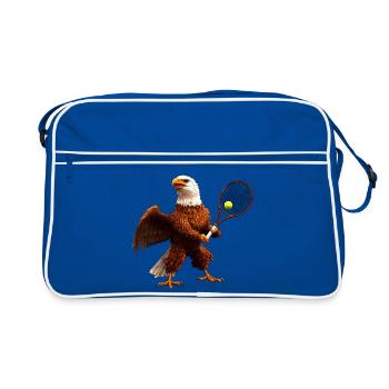Tennis Adler Eagle - Retro Tasche - Blau/Weiß - Vorne
