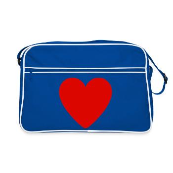 Crimson Heart Emblem - Retro Tasche - Blau/Weiß - Vorne