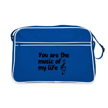 Tu es la musique de ma vie - Déclaration d’amour - Sac Retro - bleu/blanc - Devant