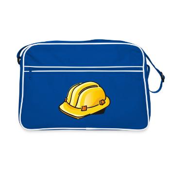 yellow construction helmet | hard hat - Retro Bag - blue/white - Front
