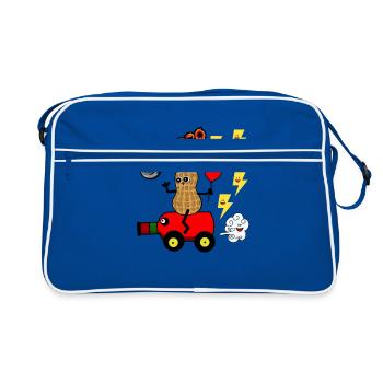 Erdnuss Fantasy Kinder spielen Auto fahren Turbo - Retro Tasche - Blau/Weiß - Vorne