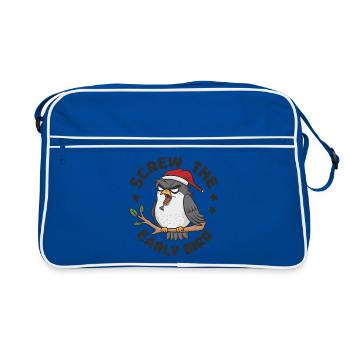 Der frühe Vogel kann mich mal - Retro Tasche - Blau/Weiß - Vorne