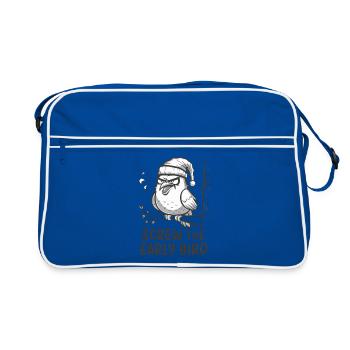 Der frühe Vogel kann mich mal - Retro Tasche - Blau/Weiß - Vorne