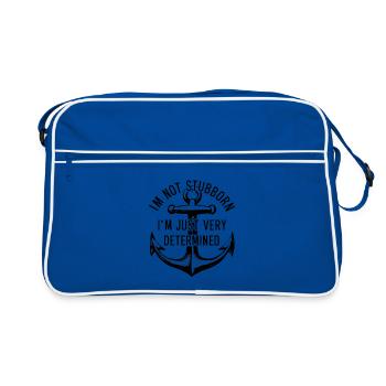 Je ne suis pas têtu, je suis juste très déterminé. - Sac Retro - bleu/blanc - Devant