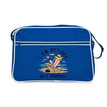 Je suis à la retraite. Faites-le vous-même ! - Sac Retro - bleu/blanc - Devant