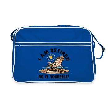 Je suis à la retraite. Faites-le vous-même ! - Sac Retro - bleu/blanc - Devant